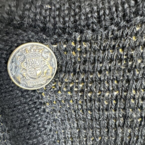 Vintage Bavarian Geometric Knit Cardigan Sweater Men M Crest Buttons Icelandic - Picture 4 of 6